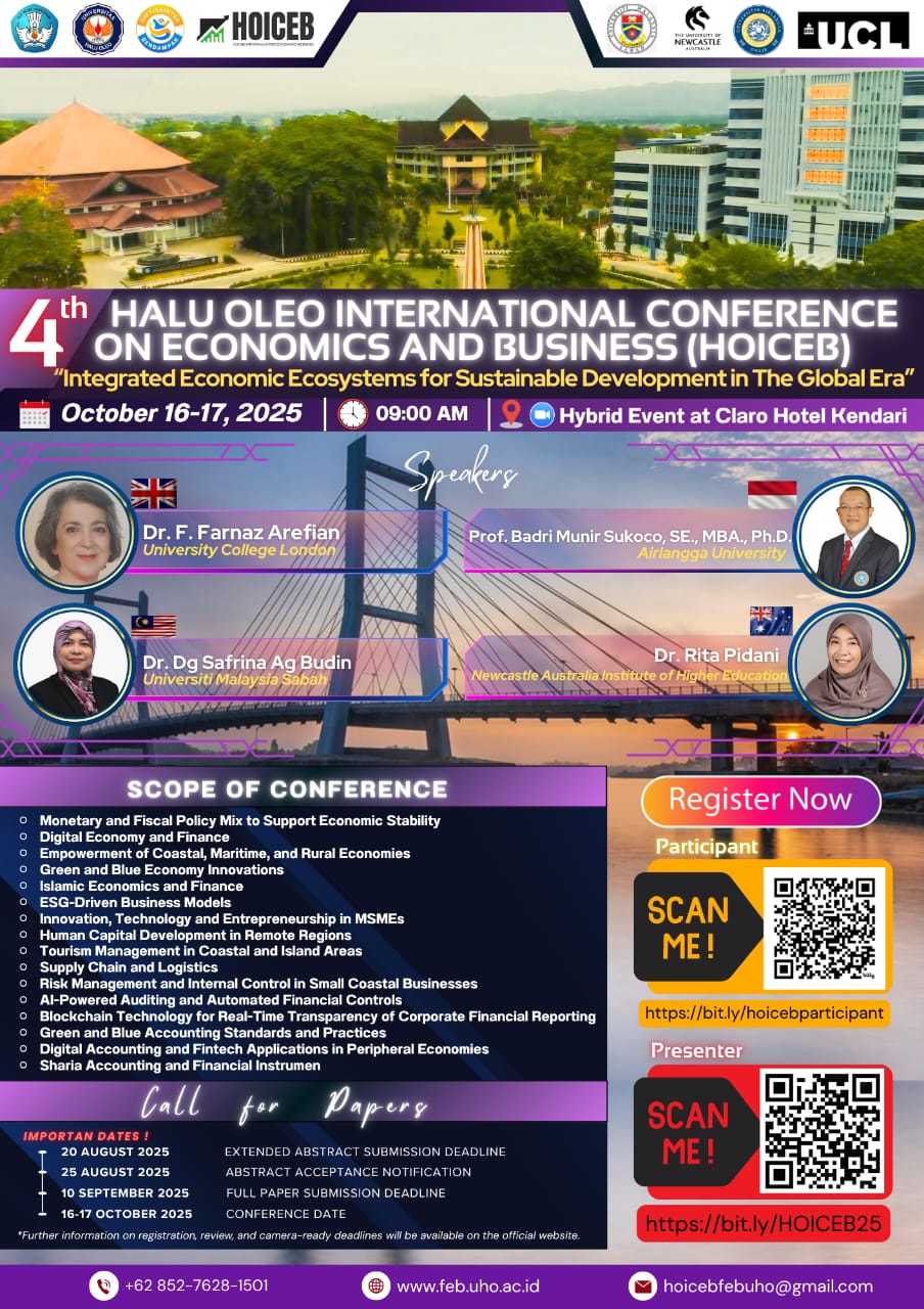 					View Vol. 5 (2026): 4th Halu Oleo International Conference on Economic and Business (HOICEB 2025)
				